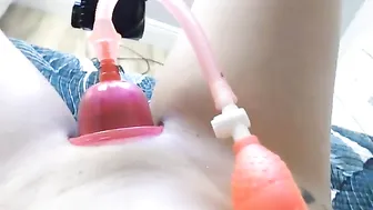 Theislandgirl Red-haired slut strips and pussy pulls