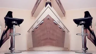 Nylon naughty trash screeches like a bitch on a mate during vaginal masturbation