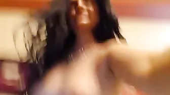 Bijou crazy brunette fucks pussy with phallus