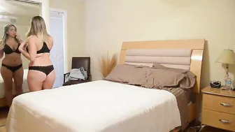 Katie Cummings awesome brown girl in white stockings tickles her cap delicately