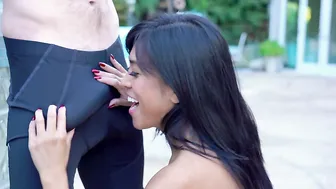 EmberSnow Worshiping Big Cock in Bike Shorts