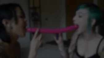 Cattie 74 - Messy Gagging Double Dildo Blowjob