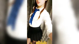 Naughty Poppy onlyfans Schoolgirl lifts skirt to show pussy2018-02-09