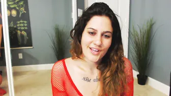 Erin Marie O'Keefe aka Goddess Green Eyed red-fishnet-bodysuit-jerkoffinstruction