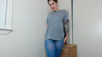 Erin Marie O'Keefe aka Goddess Green Eyed topless-blue-tights-joi-green-eyed