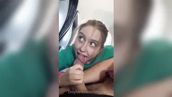 missgrey420 blowjob while plane to LA
