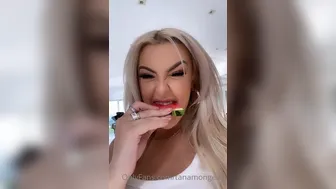 Tana Mongeau  onlyfans Blissful female fucks wet pink hole with 2022